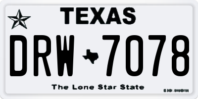 TX license plate DRW7078