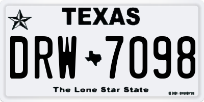 TX license plate DRW7098