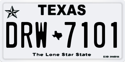 TX license plate DRW7101