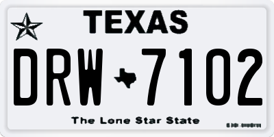 TX license plate DRW7102