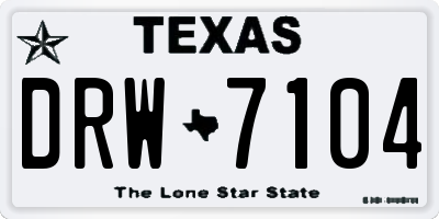 TX license plate DRW7104