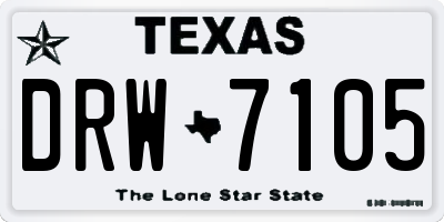 TX license plate DRW7105