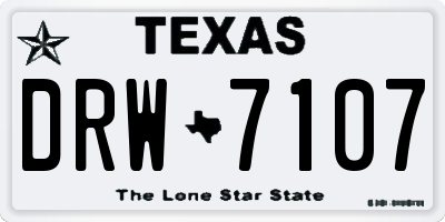 TX license plate DRW7107