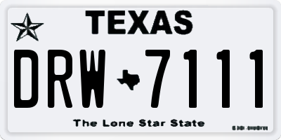 TX license plate DRW7111