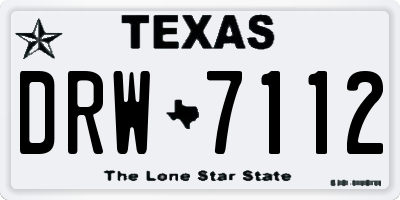 TX license plate DRW7112