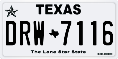 TX license plate DRW7116