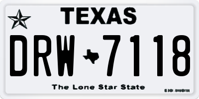 TX license plate DRW7118