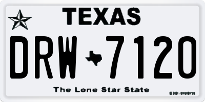 TX license plate DRW7120