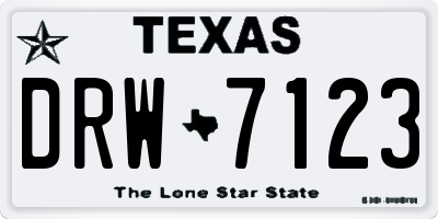 TX license plate DRW7123