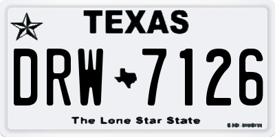 TX license plate DRW7126