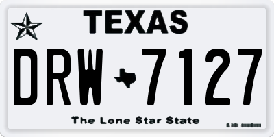 TX license plate DRW7127