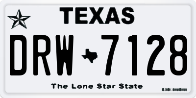 TX license plate DRW7128