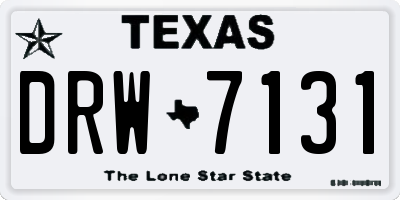 TX license plate DRW7131