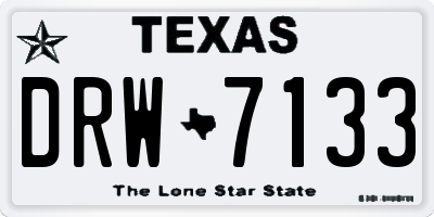 TX license plate DRW7133