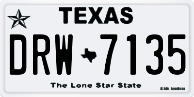 TX license plate DRW7135