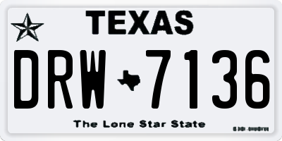 TX license plate DRW7136
