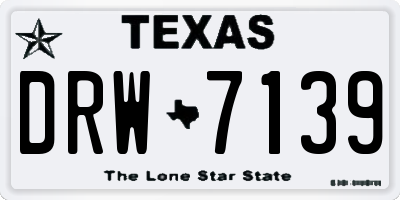 TX license plate DRW7139