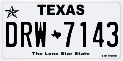 TX license plate DRW7143