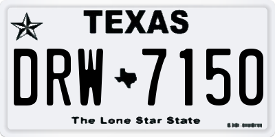 TX license plate DRW7150