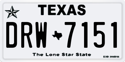 TX license plate DRW7151