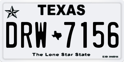 TX license plate DRW7156