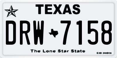 TX license plate DRW7158
