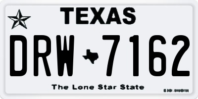 TX license plate DRW7162