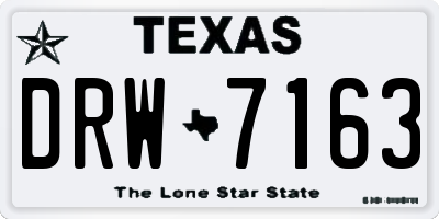 TX license plate DRW7163