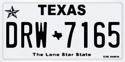 TX license plate DRW7165