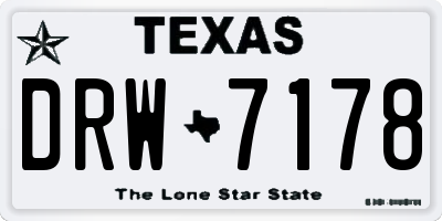 TX license plate DRW7178