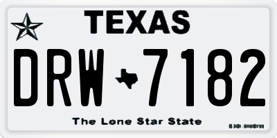 TX license plate DRW7182