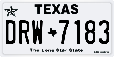 TX license plate DRW7183