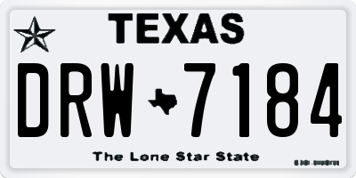 TX license plate DRW7184