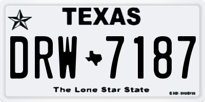 TX license plate DRW7187