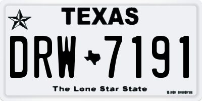 TX license plate DRW7191