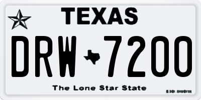 TX license plate DRW7200