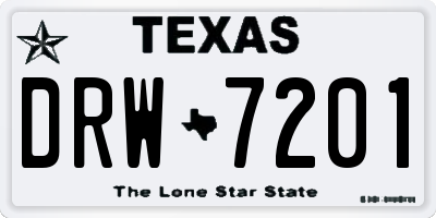 TX license plate DRW7201