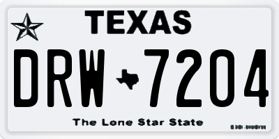 TX license plate DRW7204