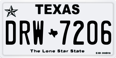 TX license plate DRW7206