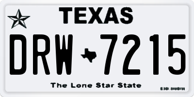 TX license plate DRW7215