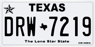 TX license plate DRW7219