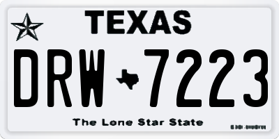 TX license plate DRW7223