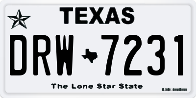 TX license plate DRW7231