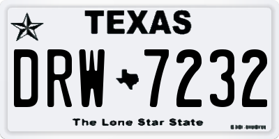 TX license plate DRW7232