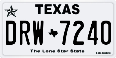 TX license plate DRW7240