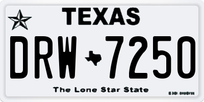 TX license plate DRW7250