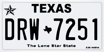 TX license plate DRW7251