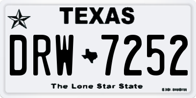TX license plate DRW7252