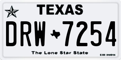 TX license plate DRW7254