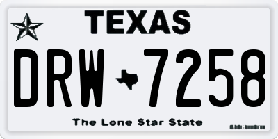 TX license plate DRW7258